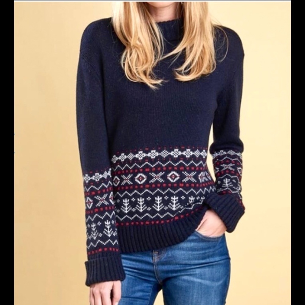 BARBOUR Winterton Turtleneck Sweater Navy Size 10
